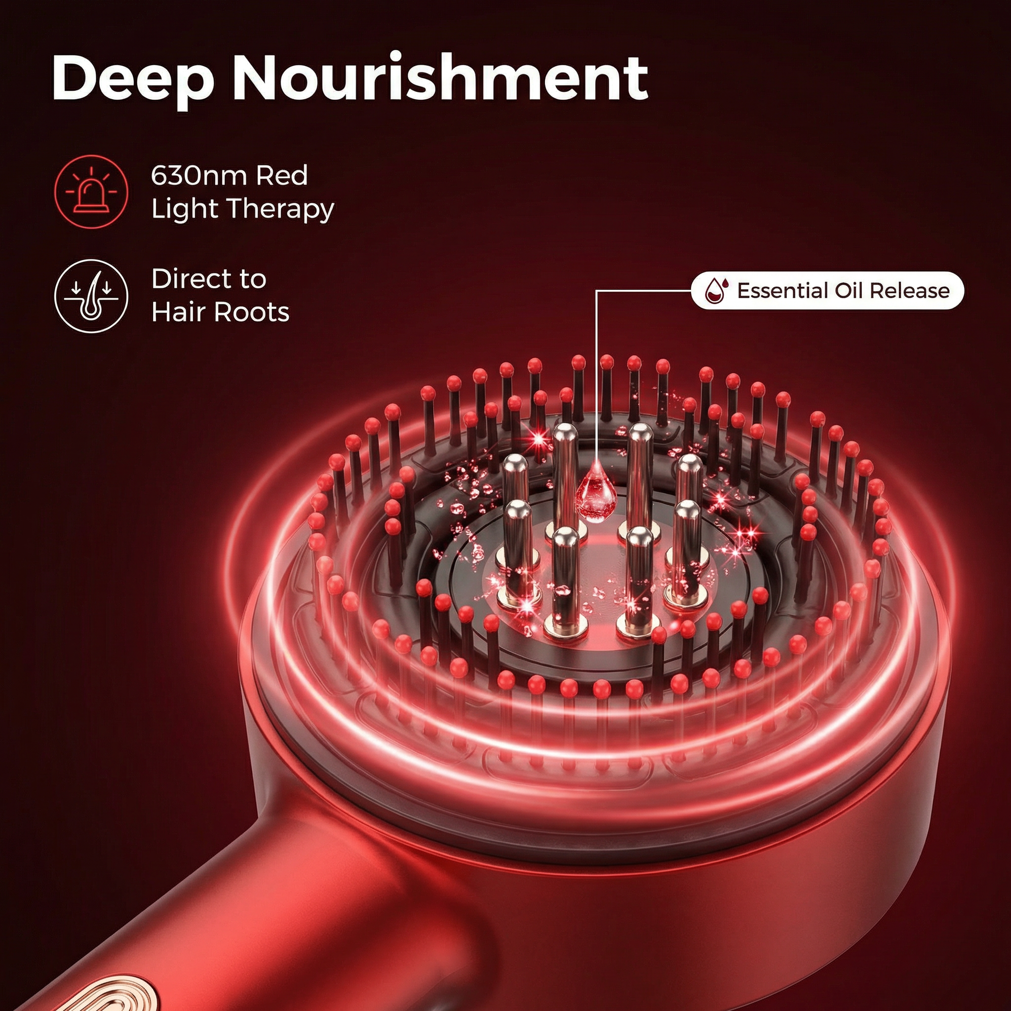 3-in-1 Red Light Scalp Massager | Hair Growth Applicator & Kneading Comb for Relaxation - Image 7