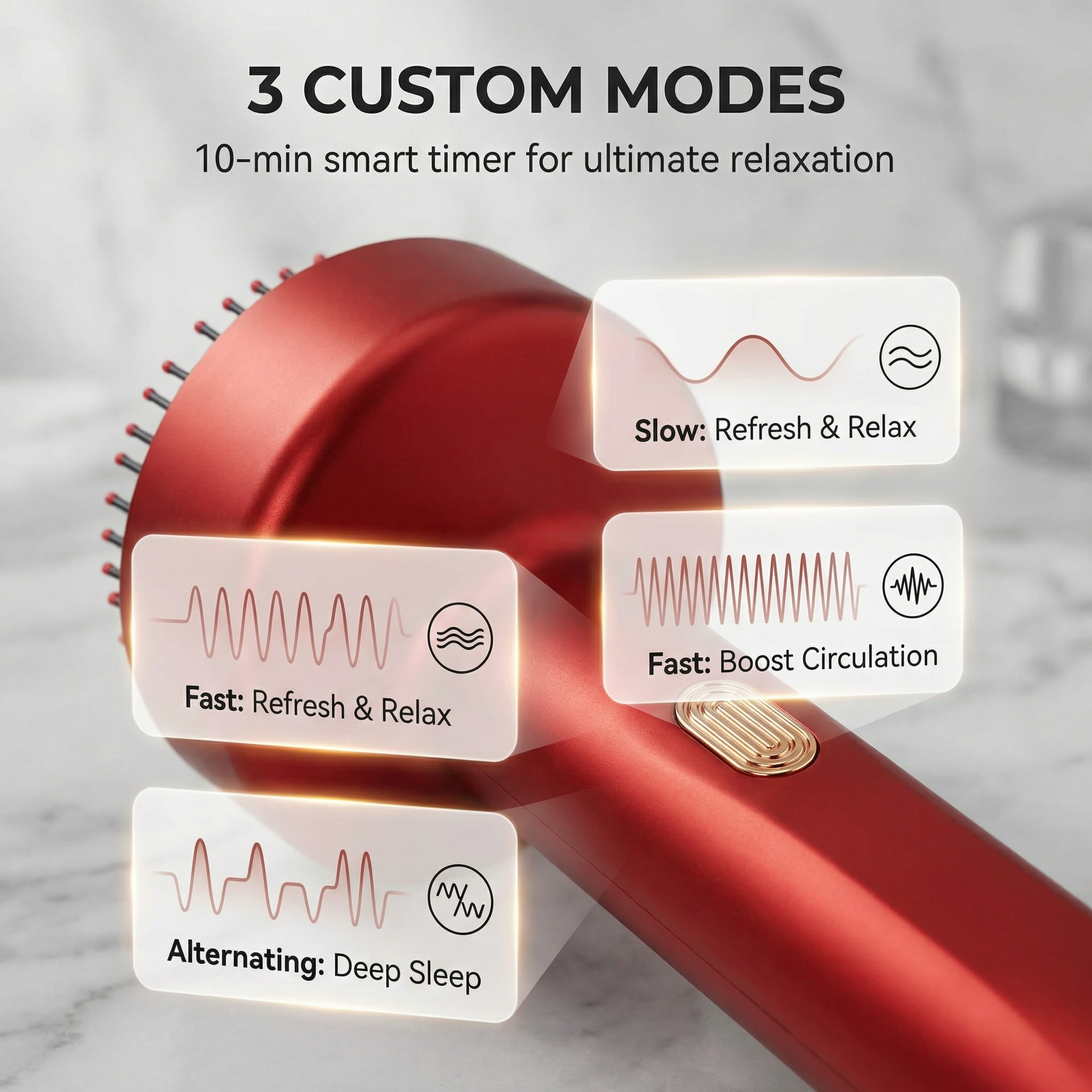 3-in-1 Red Light Scalp Massager | Hair Growth Applicator & Kneading Comb for Relaxation - Image 2