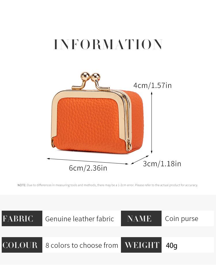 Genuine Leather Mini Kiss-Lock Pouch | Jewelry & Earbuds Case - Image 3