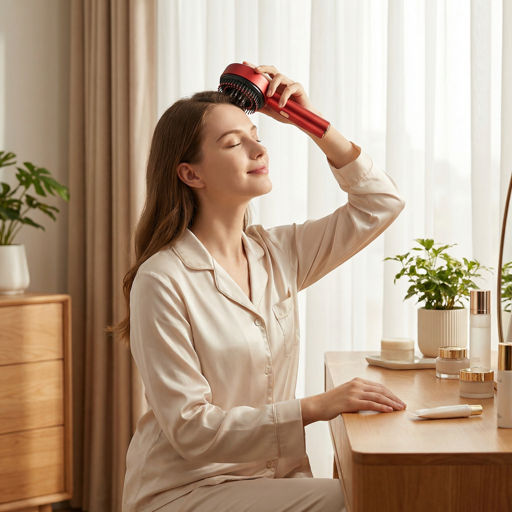 3-in-1 Red Light Scalp Massager | Hair Growth Applicator & Kneading Comb for Relaxation - Image 5