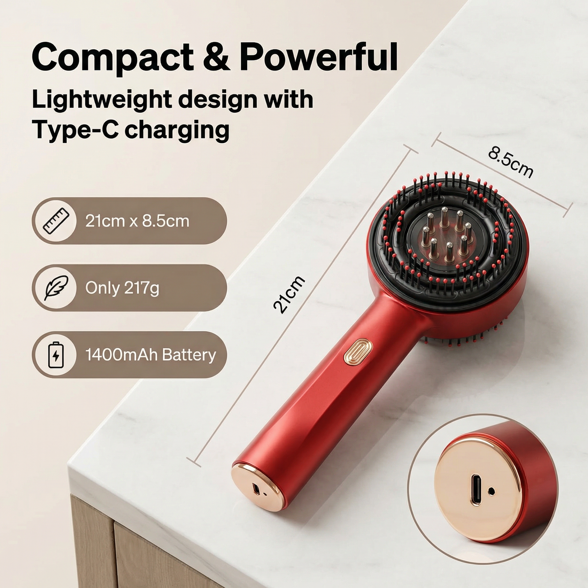 3-in-1 Red Light Scalp Massager | Hair Growth Applicator & Kneading Comb for Relaxation - Image 4