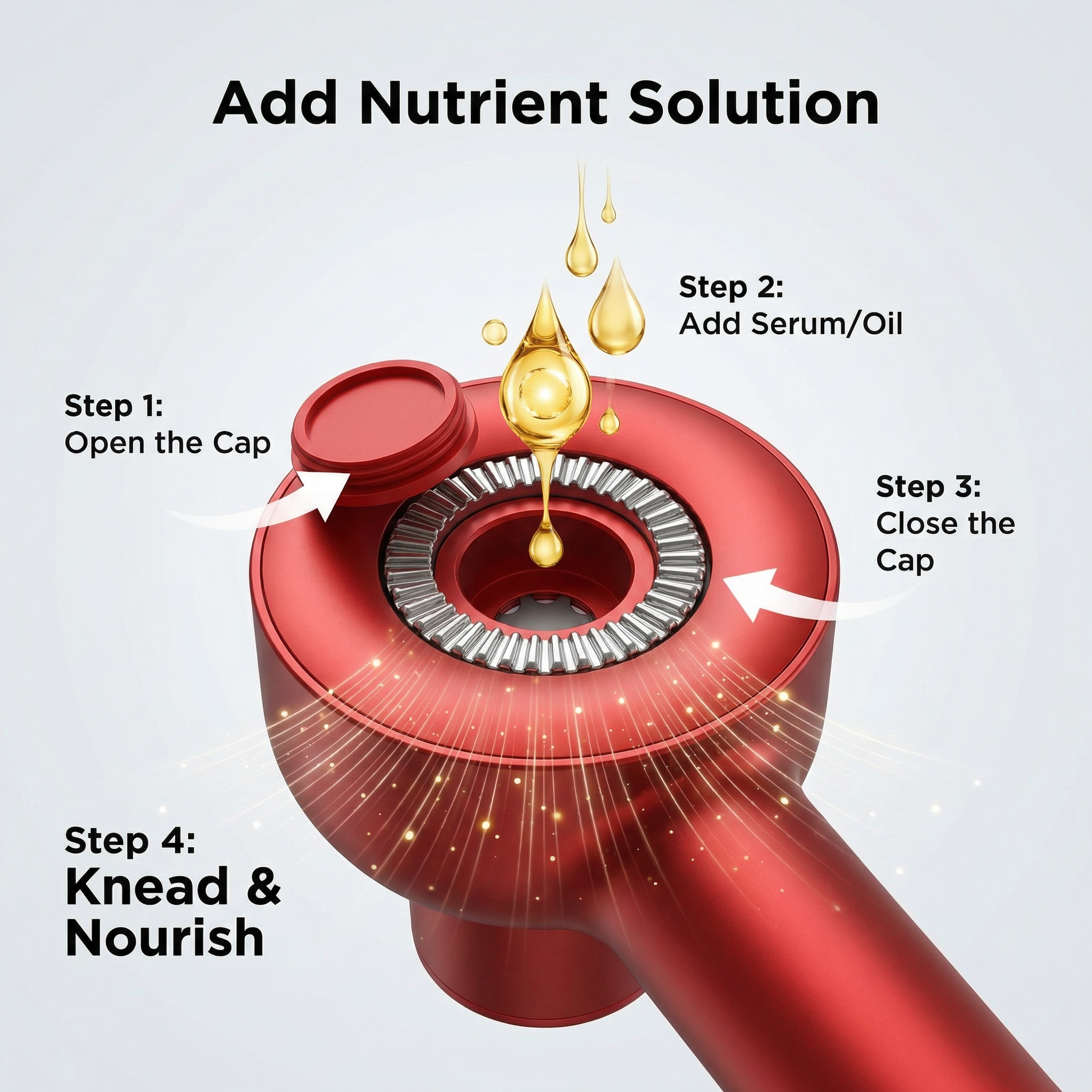 3-in-1 Red Light Scalp Massager | Hair Growth Applicator & Kneading Comb for Relaxation - Image 3