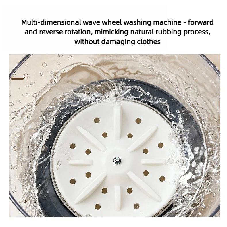 Mini Portable Washing Machine | 3L Travel Washer for Underwear & Socks | Wireless Smallwashing machine with 99.99% Sterilization & LCD Display - Image 6